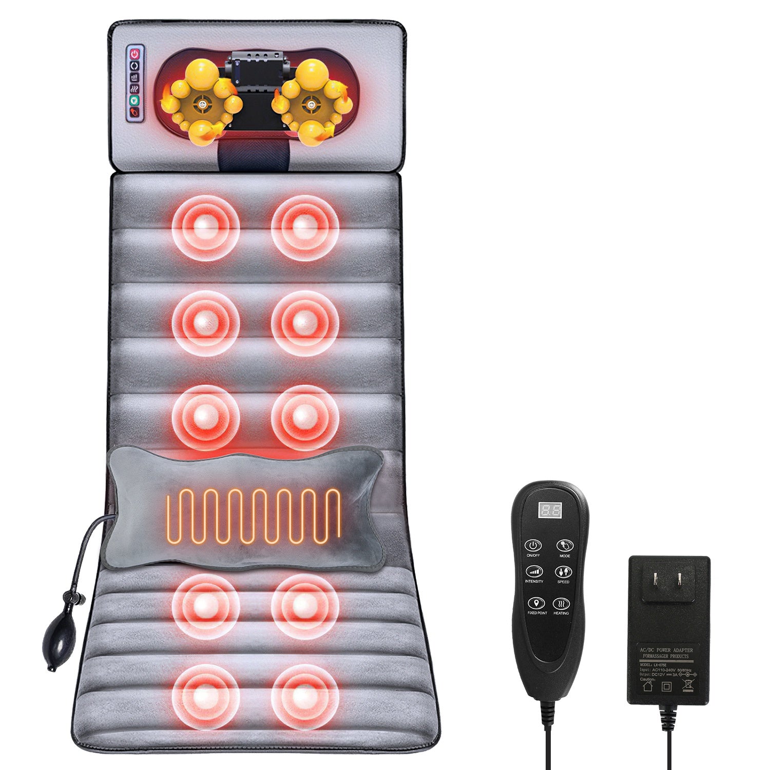 1Pc Full Body Electric Massage Mat With Heat