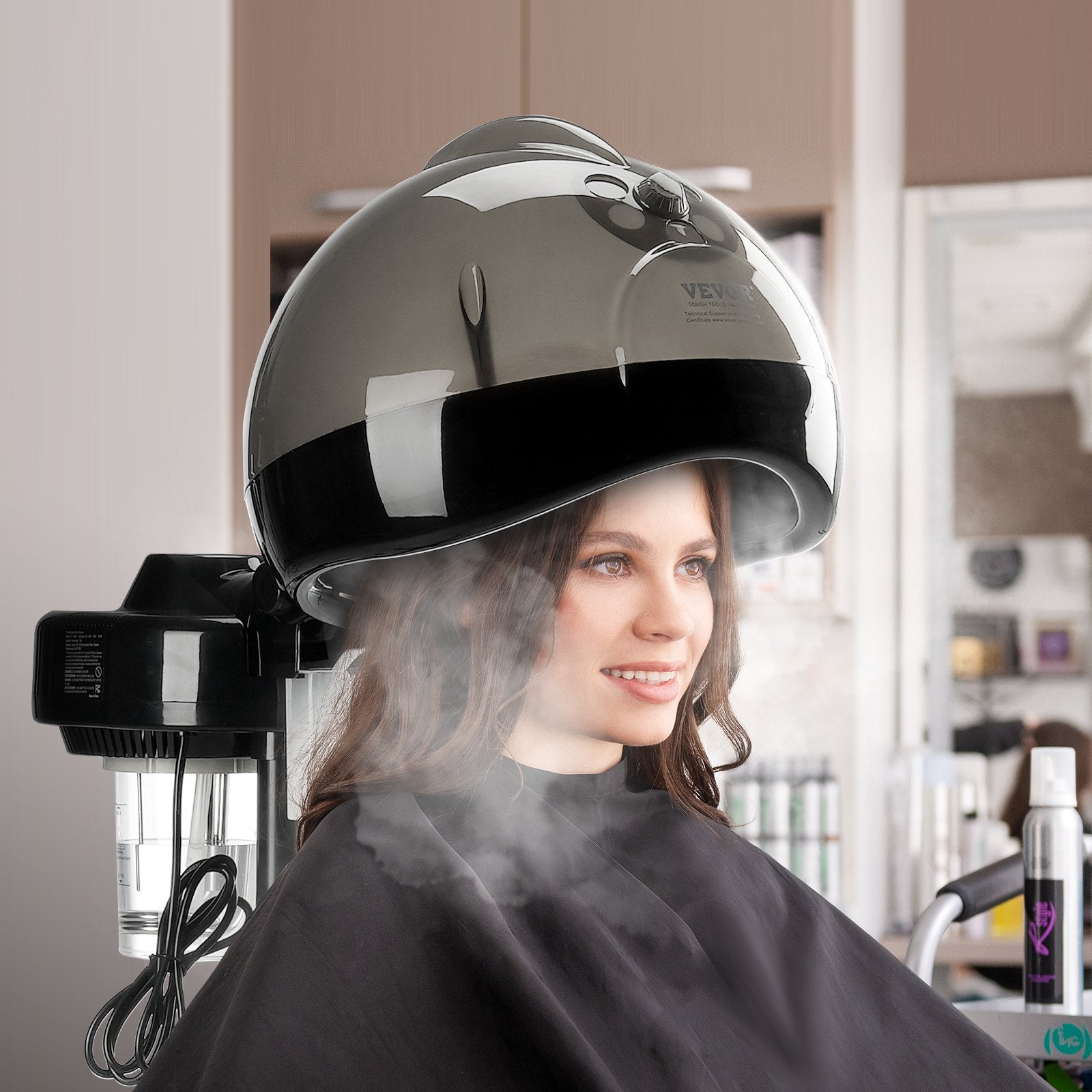 Professional Hair Steamer 11.81-inch Hooded Ionic Hair Steamer With 2 Mode