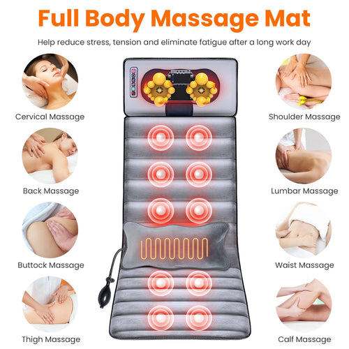 1Pc Full Body Electric Massage Mat With Heat