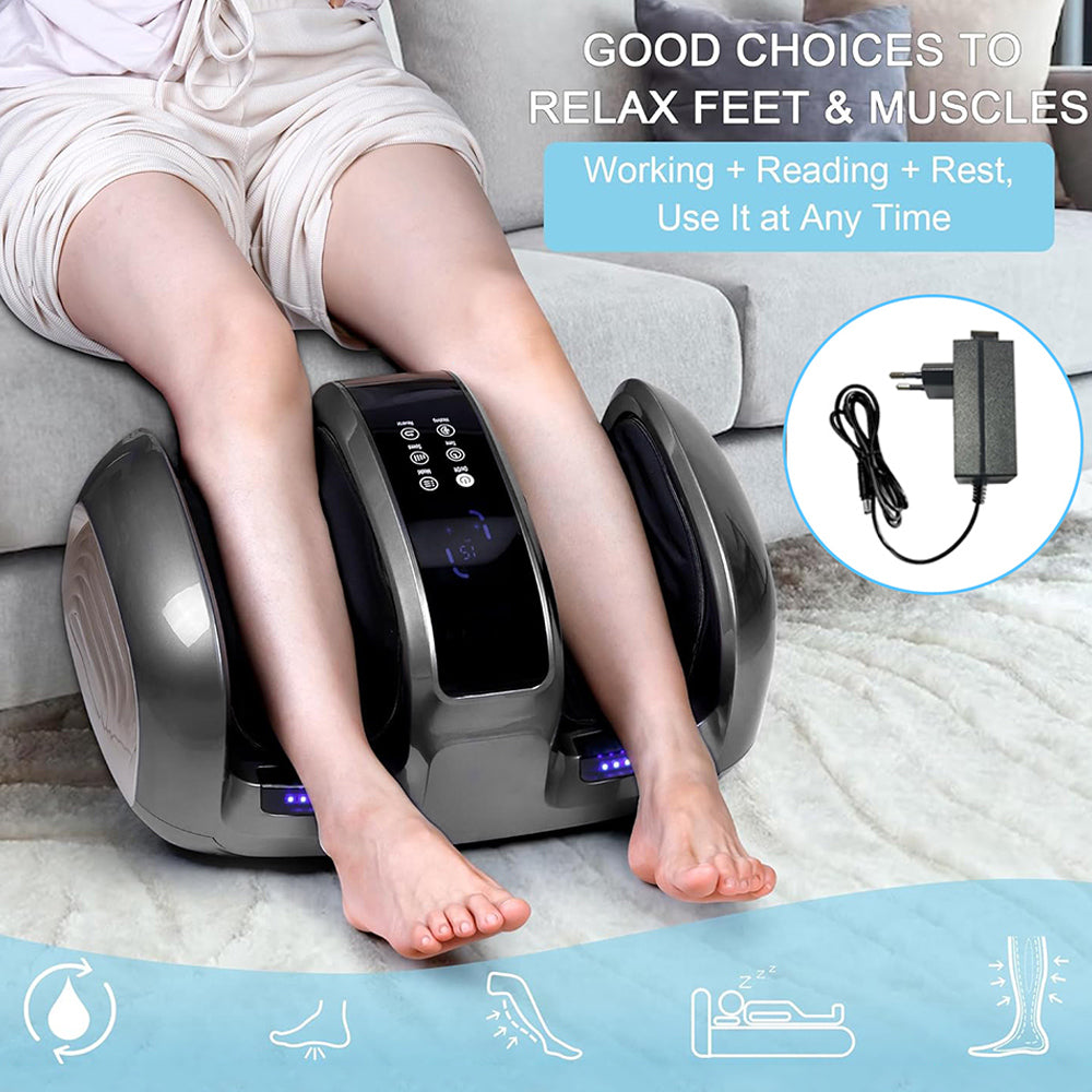 3D Foot & Calf Massager With Heat - 4 Auto Programs & Adjustable Intensity For Full Relaxation
