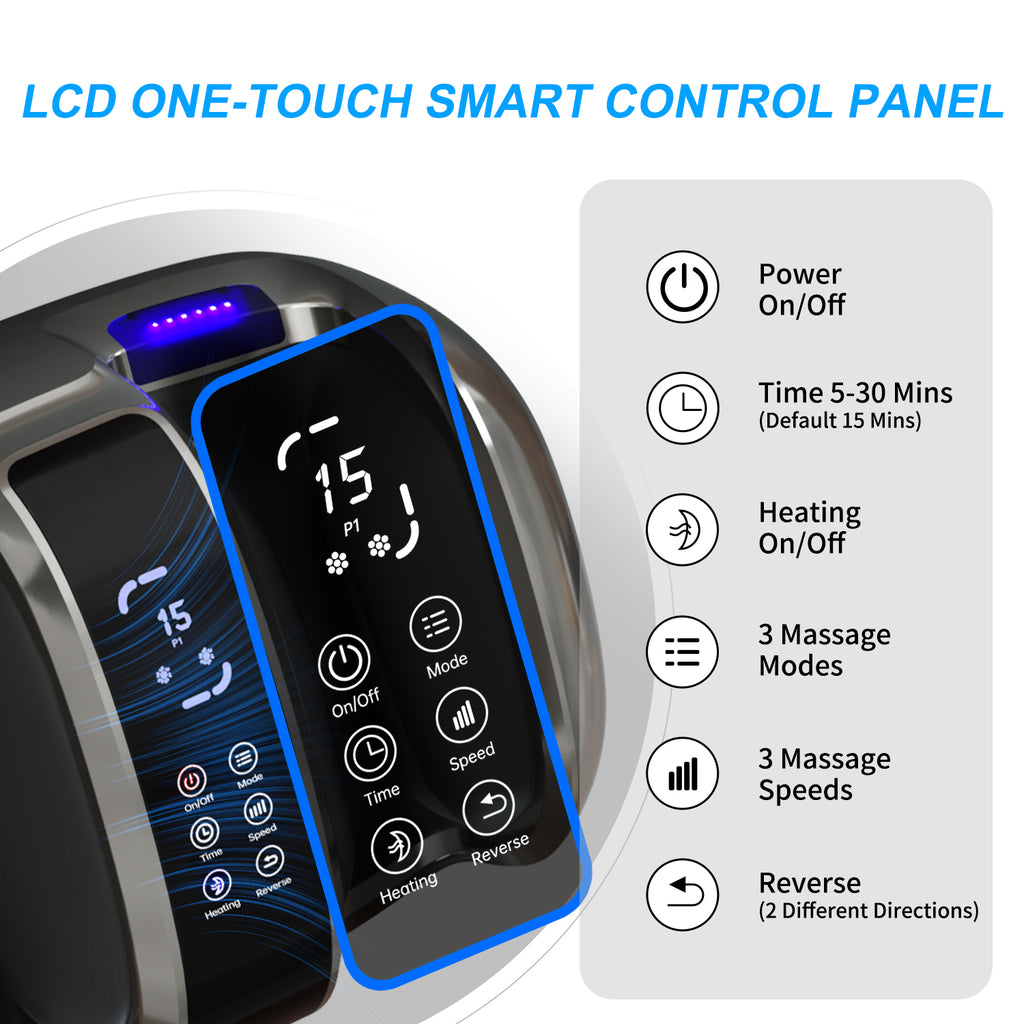 3D Foot & Calf Massager With Heat - 4 Auto Programs & Adjustable Intensity For Full Relaxation