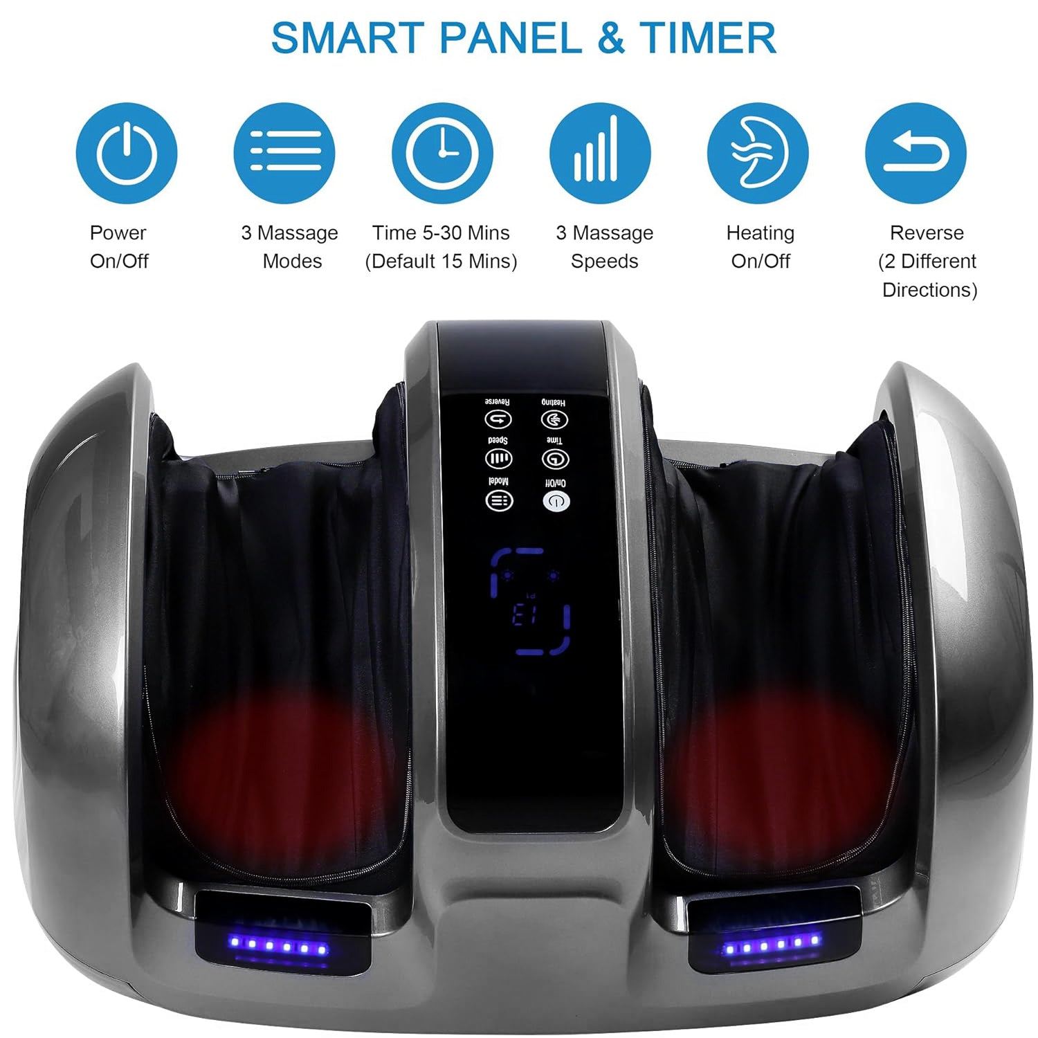 3D Foot & Calf Massager With Heat - 4 Auto Programs & Adjustable Intensity For Full Relaxation