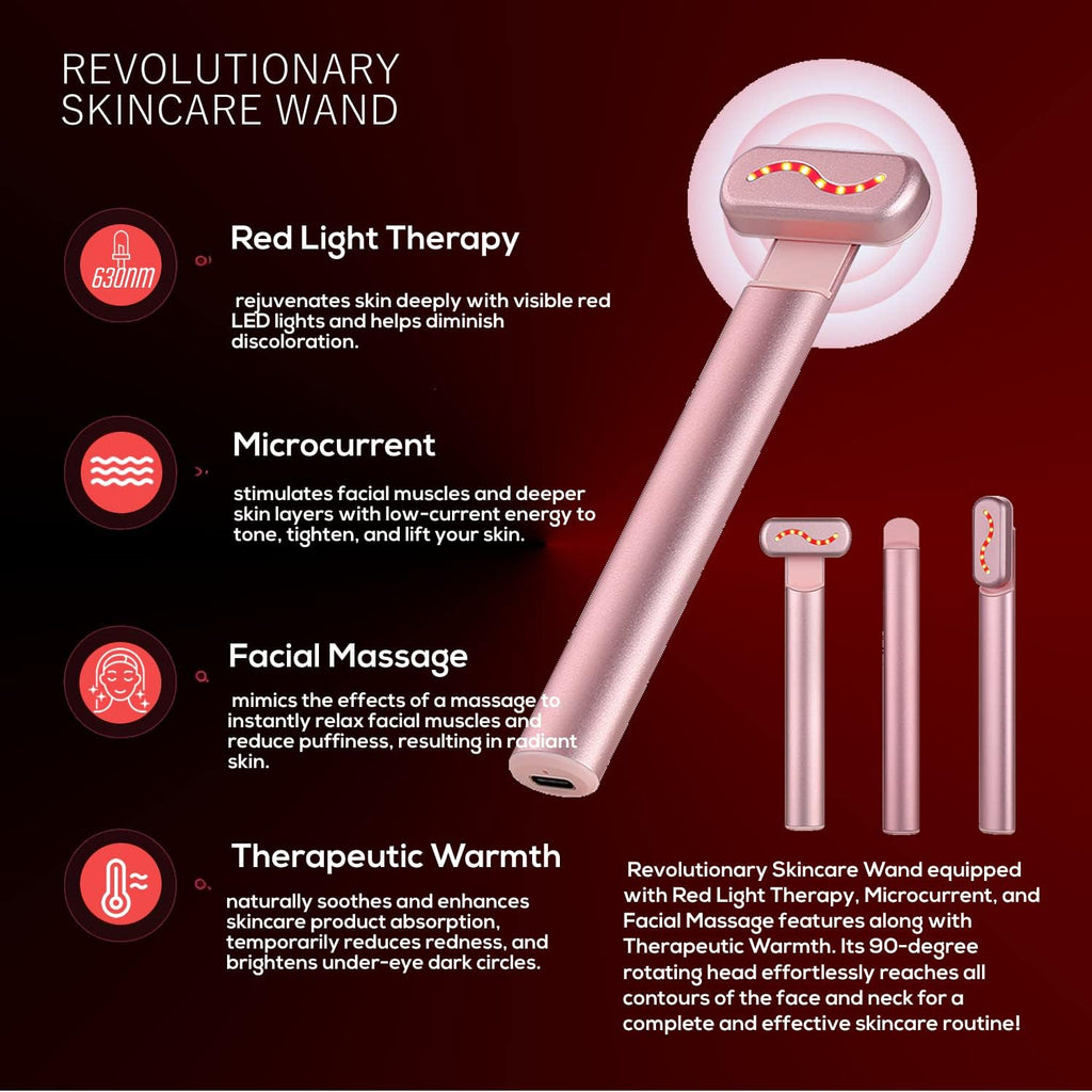 LED Light Facial Massager – 4-in-1 Skin Care Anti-Aging Device