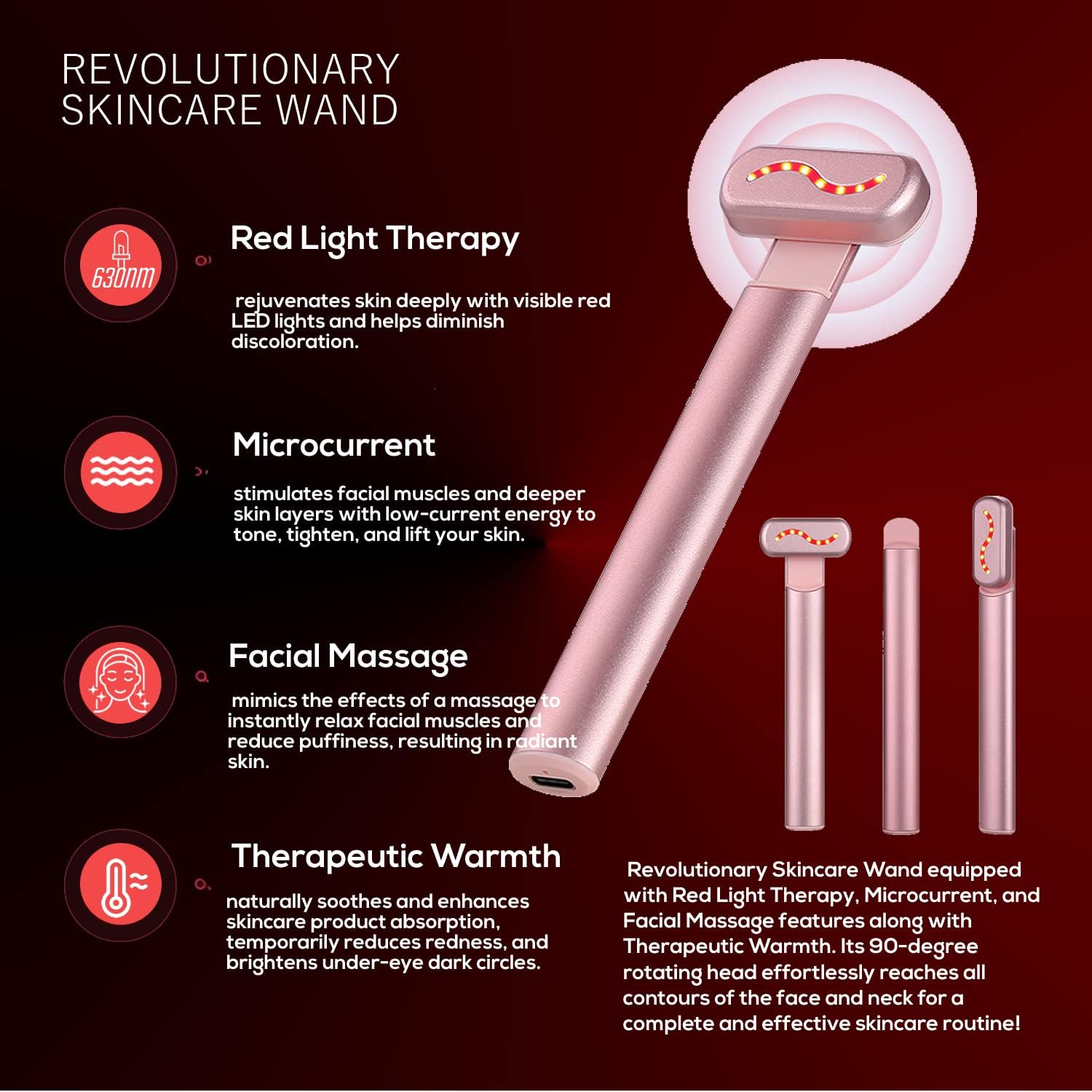 LED Light Facial Massager – 4-in-1 Skin Care Anti-Aging Device