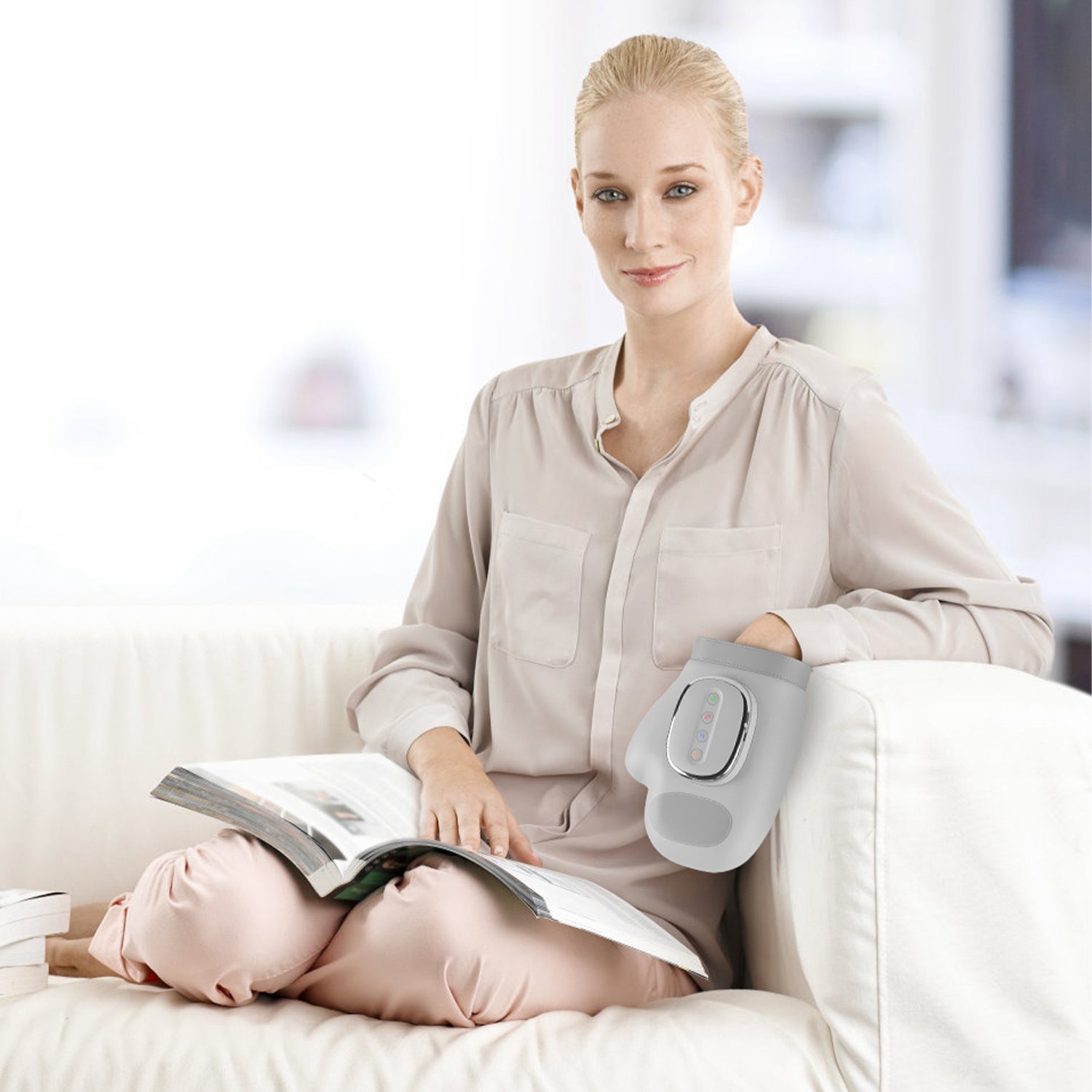 Cordless Hand Massager with Heat Compression – 3 Modes & 5 Intensity Levels