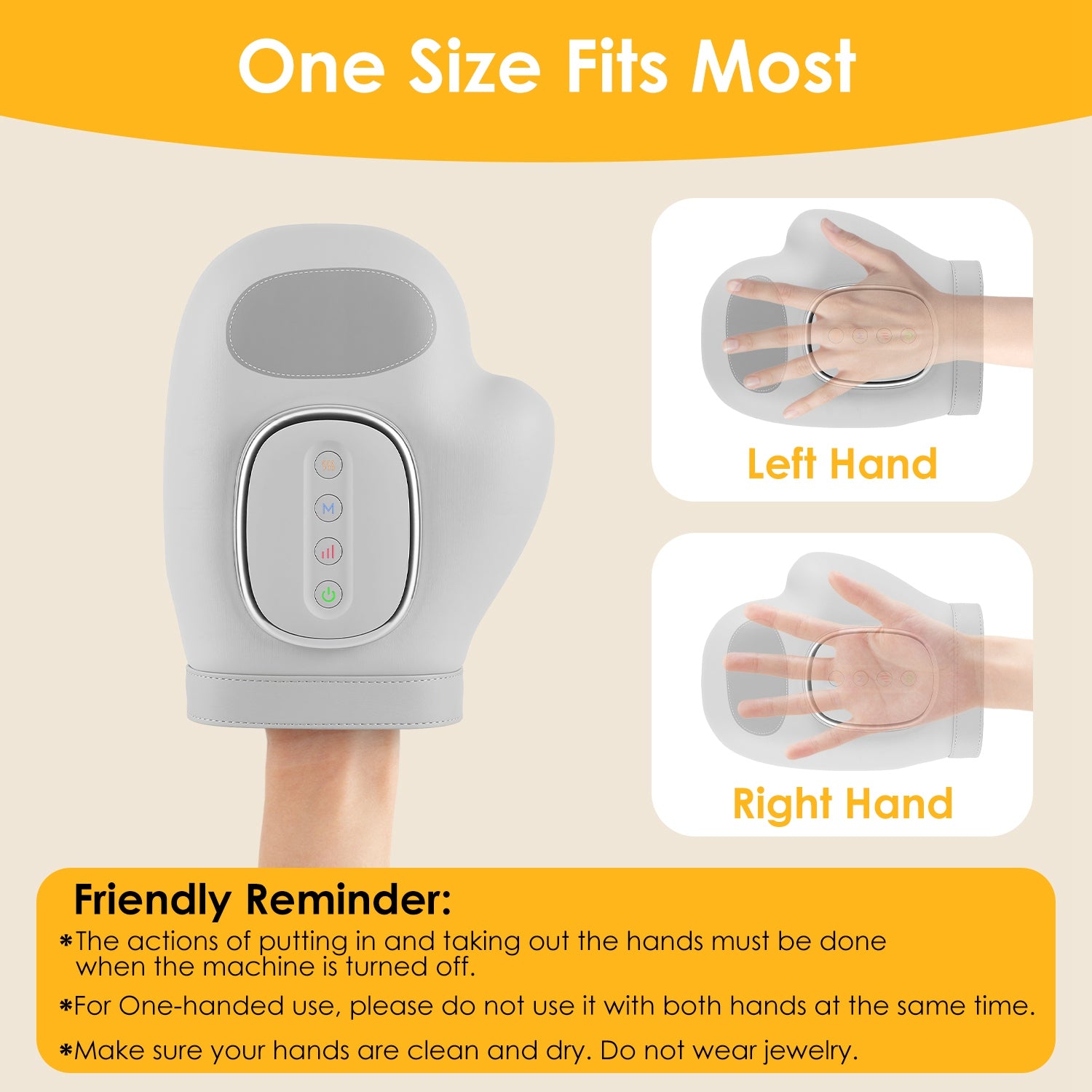 Cordless Hand Massager with Heat Compression – 3 Modes & 5 Intensity Levels